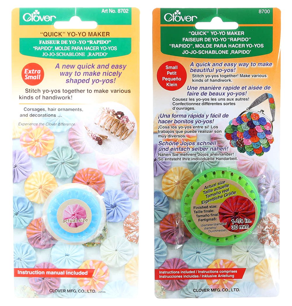 Bundle Of Two (2) Quick Yo-Yo Makers: Extra Small (Makes 3/4'' Yo-Yos) And Small (Makes 1.25'' Yo-Yos)