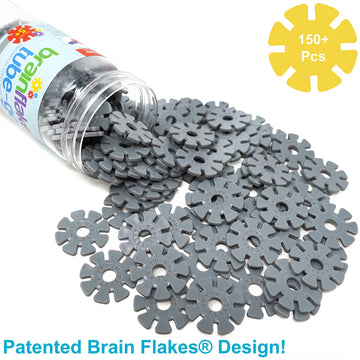 Brain Flakes 150+ Piece Tube-Go Gray - Classic Grey Single Color Add-On Travel Set