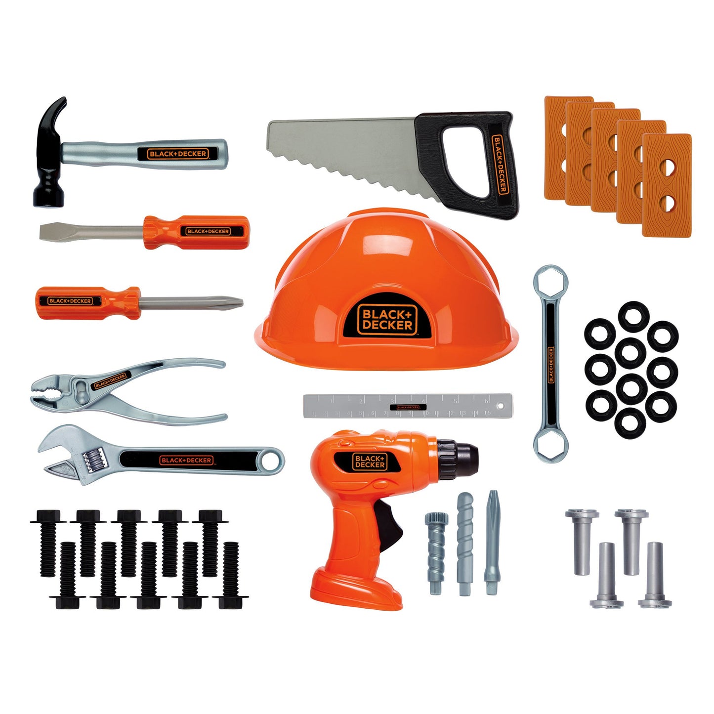 Black+Decker Junior Kids Tool Set - Mega Tool Set with 42Piece Tools & Accessories! Role Play Tools for Toddlers Boys & Girls Ag