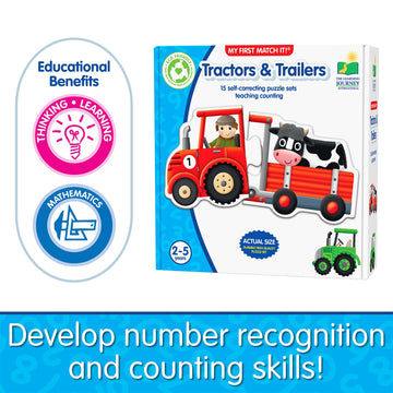 The Learning Journey: Match It! - Tractors & Trailers - 15 Self Correcting Puzzle Sets Teaching Counting - Preschool Learning To