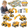 Trovogil Take Apart Construction Truck Excavator Toy, STEM Building Set, 1:64 Scale, Educational Plastic Toy for Kids Ages 3-8