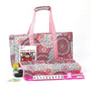 Kyerlish American Mahjong Tile Set with Pink Printed Carrying Bag 166 enhanced Tiles 4 All-in-One Color Racks/Pushers Mah Jongg Sets Mahjong Game Set for Travel Christmas Birthday Gifts