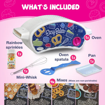 Ultimate Easy Bake Oven Baking Bundle - Oven, Cookie, Pretzel, Pizza Mixes + Sprinkles & Whisk for Kids 8+