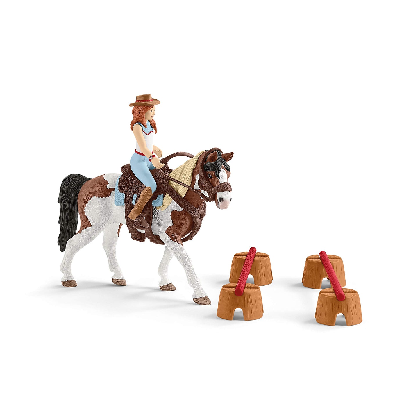 Schleich Horse Club 12-Piece Hannah'S Riding Horse Set - Rodeo Riding With Cowgirl And Horse, Realistic Western Rodeo Farm Animal Toys And Accessories, Gift For Toddlers, Boys, And Girls Ages 5+