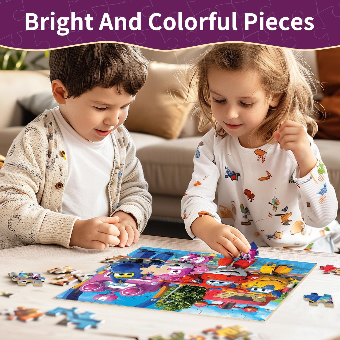 Puzzles for Kids Ages 4-6 60 Piece Jigsaw Puzzles in Metal Box Educational Learning Toys for Boys and Girls enhanced Puzzle Games Kids Puzzles Ages 3-5 Gift