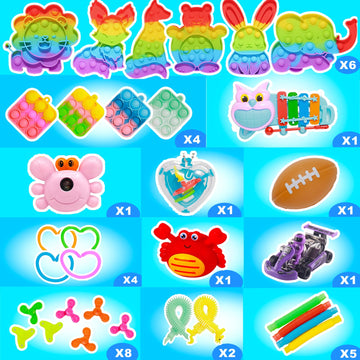 120 Pcs Kids Party Favors Stocking Stuffers Gifts,Fidgets Toys Pack,Bulk Toys For Carnival Treasure Classroom Prizes Box,Adults
