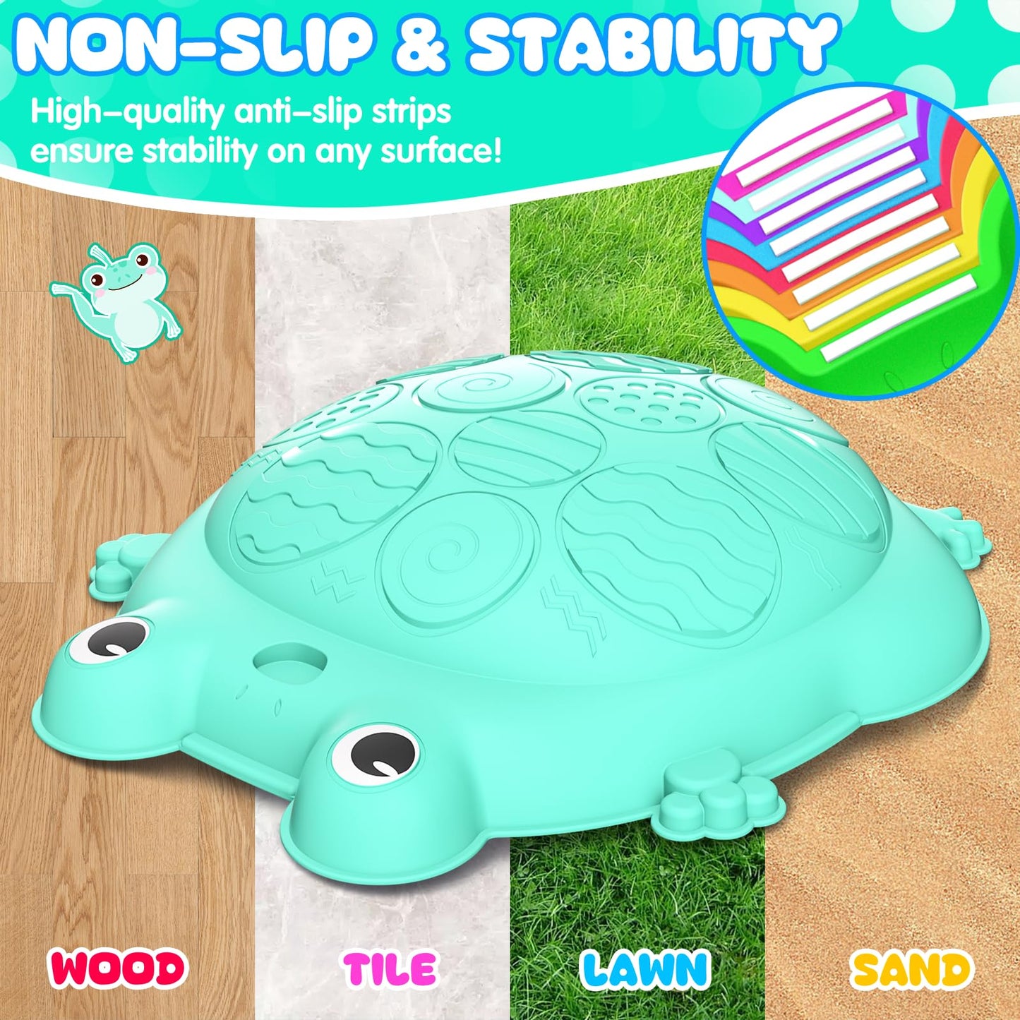 Kizjorya Stepping Stones For Kids, 8 Pcs Frog Non-Slip Balance Steps Stones Sensory Toys For Toddler Ages 3-5, Obstacle Course C