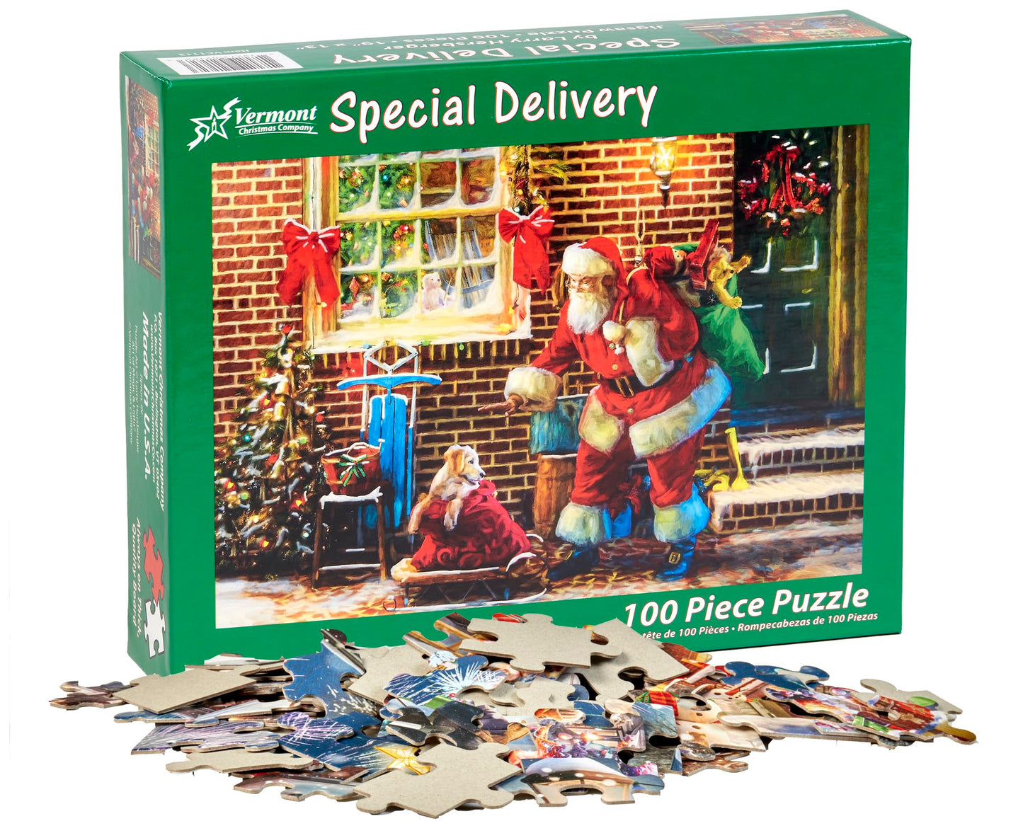 Vermont Christmas Company Special Delivery Jigsaw Puzzle 100 Piece, Large Pieces Perfect For Kids And Seniors