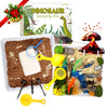 Dinosaur Sensory Bin For Toddler Sensory Toys,Two Sandboxes Sensory Bin Filler With Pom-Pom Volcano Dinosaurs Fossil Dig, Stem P