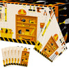 BkeeCten 6 Packs Tool Theme Plastic Tablecloths Decoration Waterproof Rectangle Cute Tool TableCover Design with Hard Hat, Nuts,
