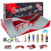 Finger Skateboard Park Kits (9 In 1),Finger Skateboard Ramp Set With 5 Fingerboards, Finger Scooter,Finger Bike,Finger Skateshoe