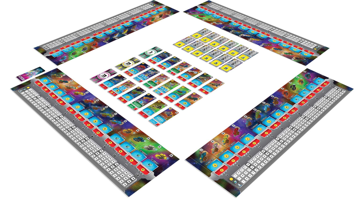 AEG Space Base Interactive Dice Game | Strategy & Luck | 2-5 Players | Ages 10+ | Blue and White | Model AEG7032