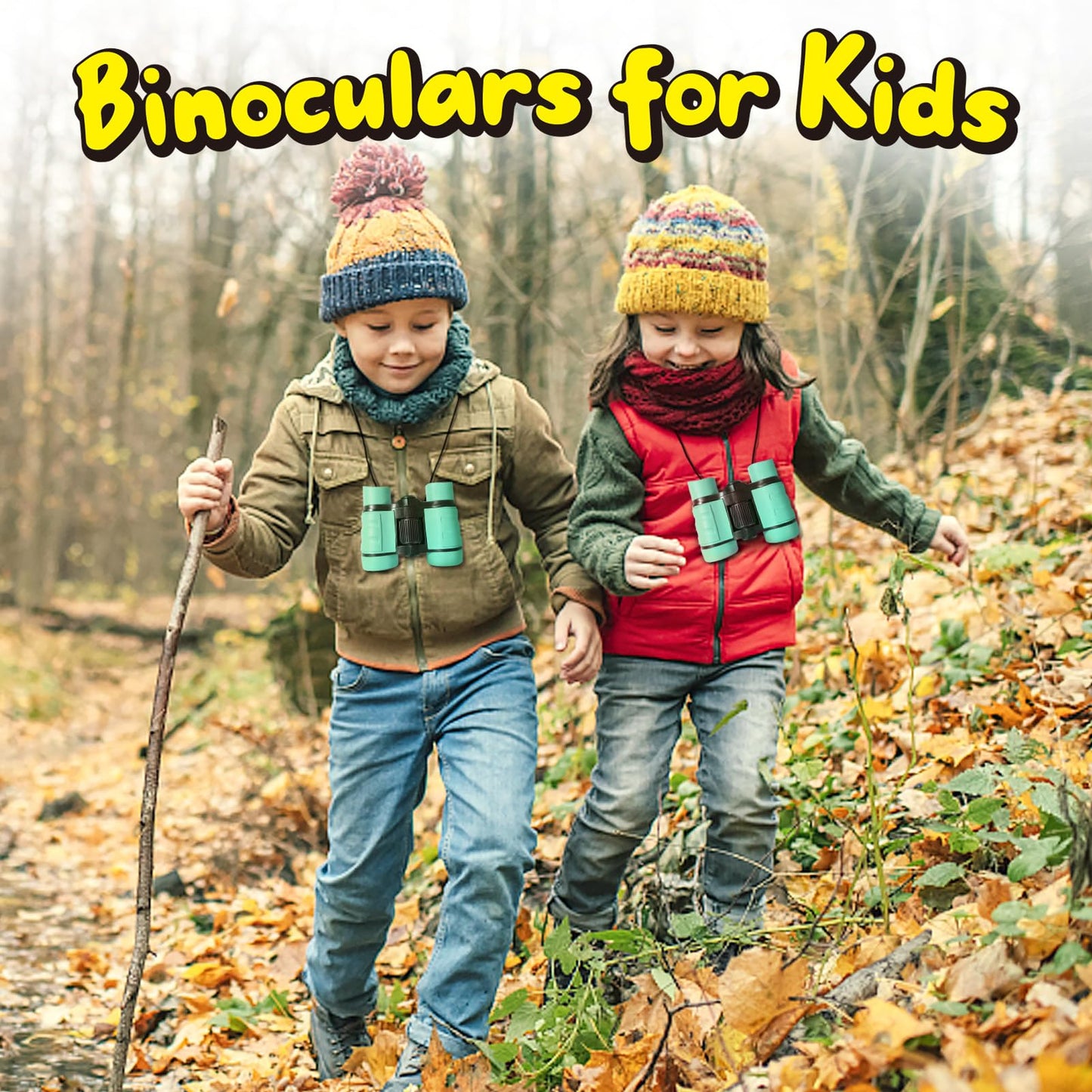 Essenson Binoculars For Kids Toys Gifts For Age 3-12 Years Old Boys Girls Kids Telescope Outdoor Toys For Sports And Outside Play Hiking, Bird Watching, Travel, Camping, Birthday Presents (Mint Green)