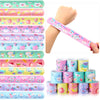 Junkin 48 Pcs Tea Party Favors Floral Tea Party Slap Bracelet Tea Party Supplies Decoration Girls Tea Party Bracelet Pink Teapot