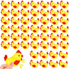 Silipull 100 Pcs Yellow Rubber Chicken Squeak Mini Rubber Chicks Squeezable Squeaky Toy Chicken Noisemaker For Shower Bath Birth