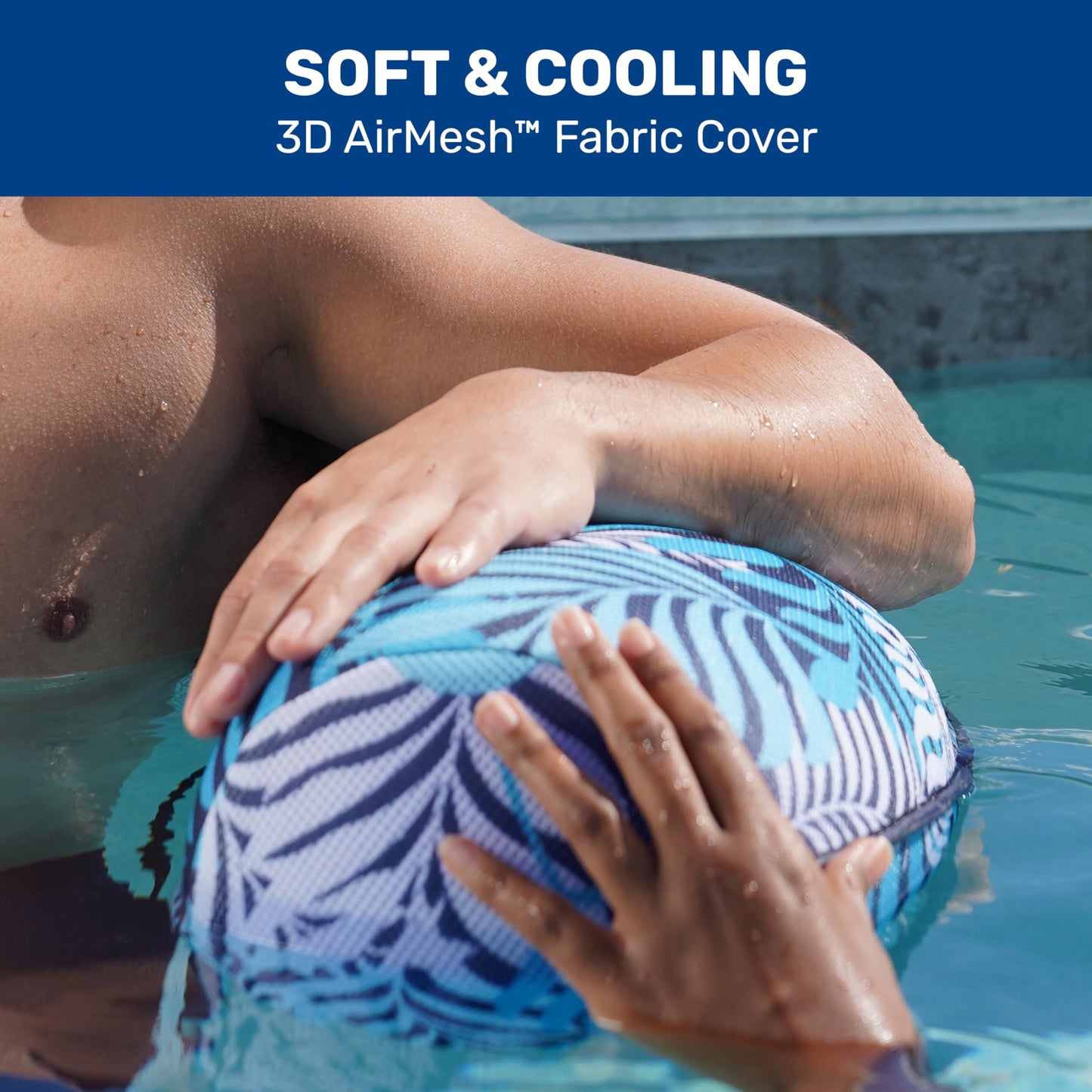 Aqua Supreme Oversized Inflatable Pool Noodle Chair – Soft Mesh Sling-Floating Chair Noodle Float – Blue Fern