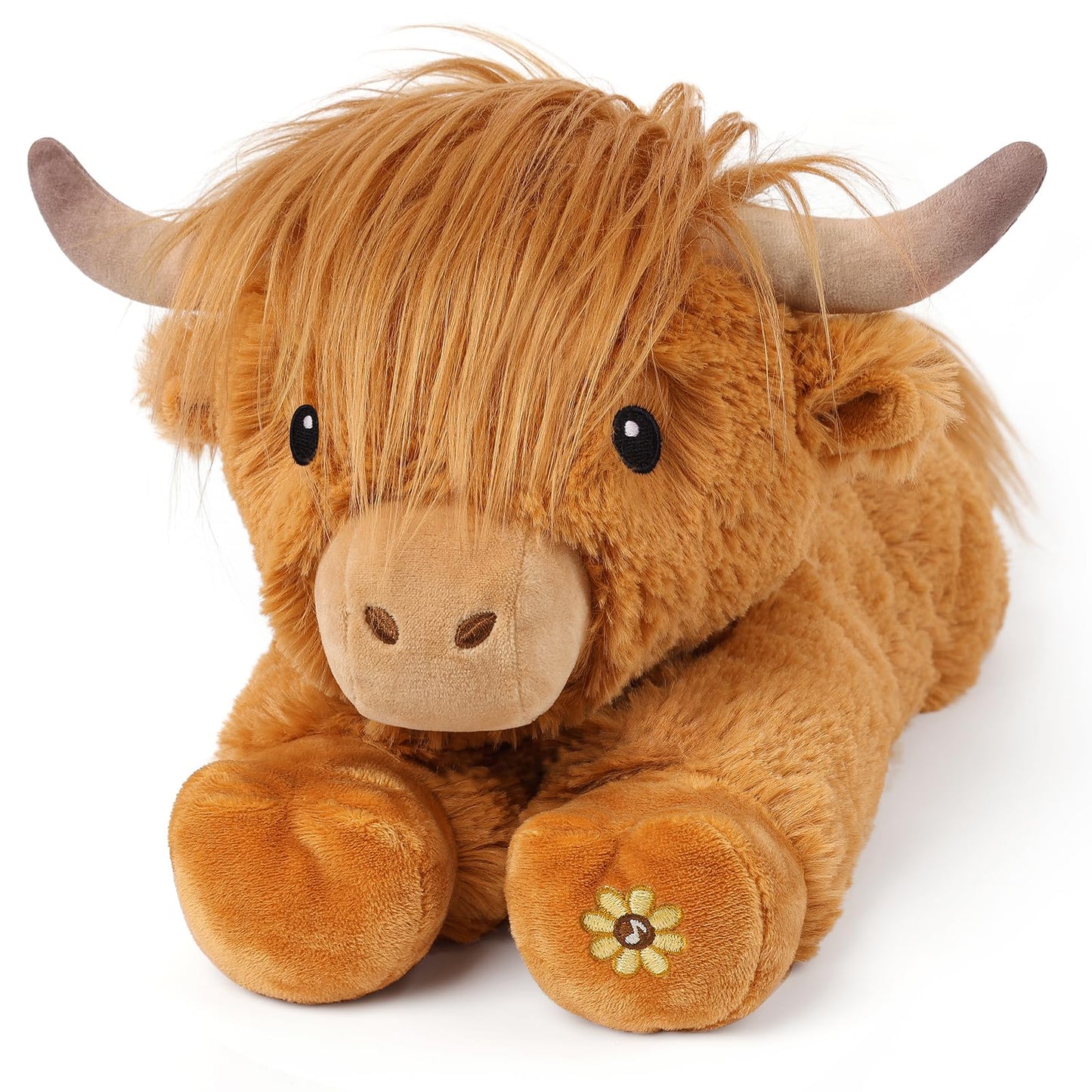 Music Highland Cow Brown Stuffed Animals For Kids, Farm Cow Plush Toy For Anxiety With Mooing Sound, Soft Cuddly Plushie Toys Gi