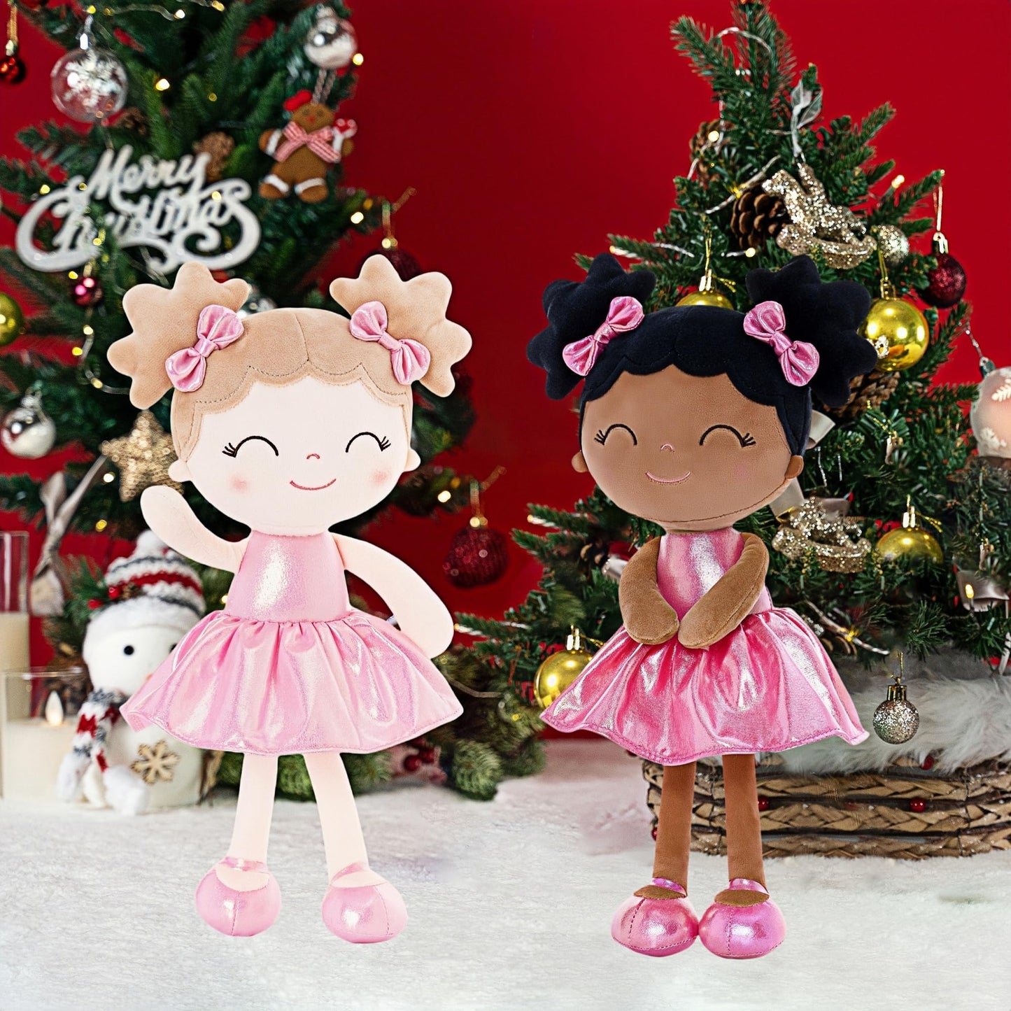 Gloveleya Baby Girl Gifts Baby Dolls Soft Baby Dolls Baby Dolls First Baby Doll Plush Baby Doll Soft Doll Curvy Illusion Girl Pink 12Inches