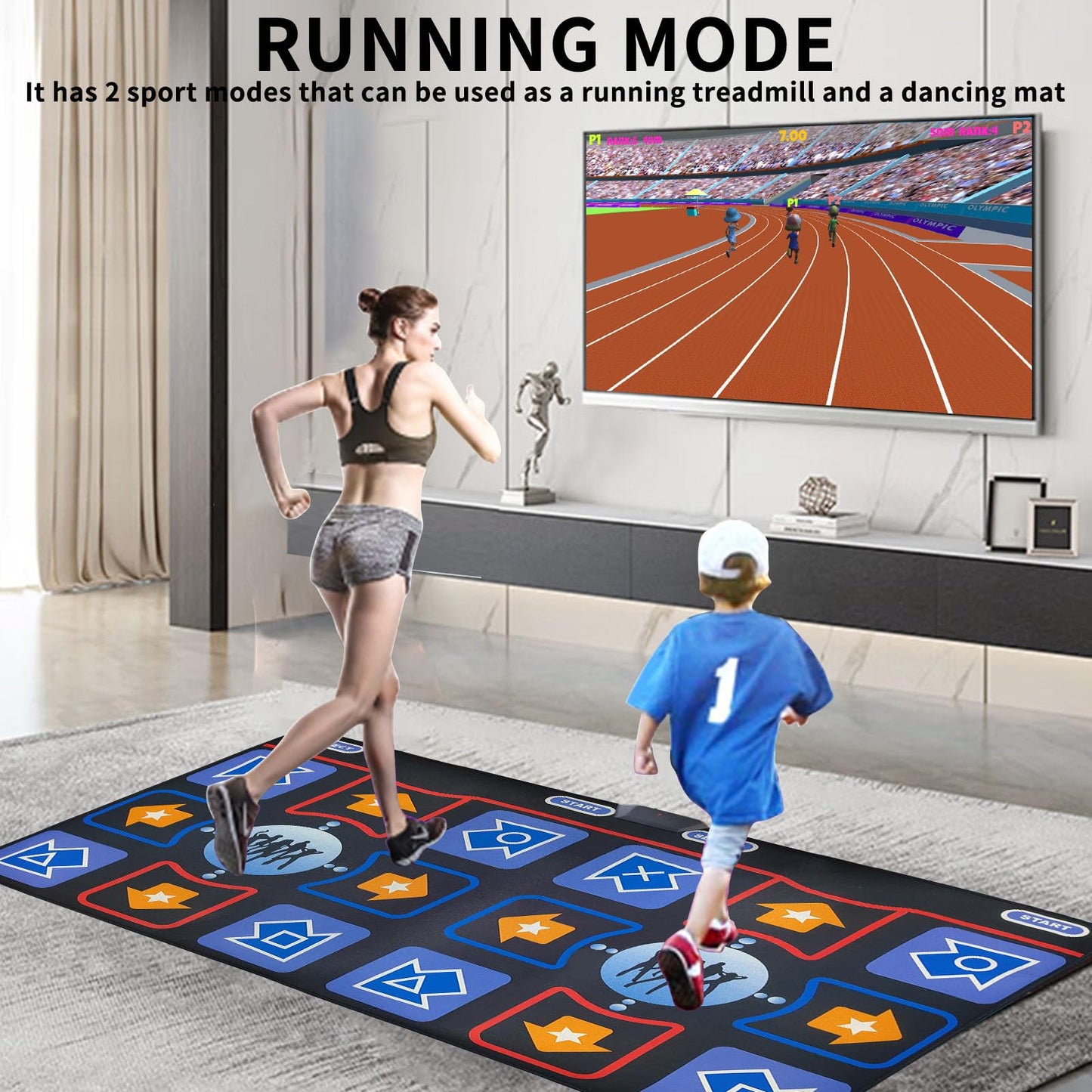 Damcoola Dance Mat for Kids and Adults, Flannel Dance Pad for Kids Toys, Soft TV Dancing mat,Plug & Play Family Game,Xmas Gifts