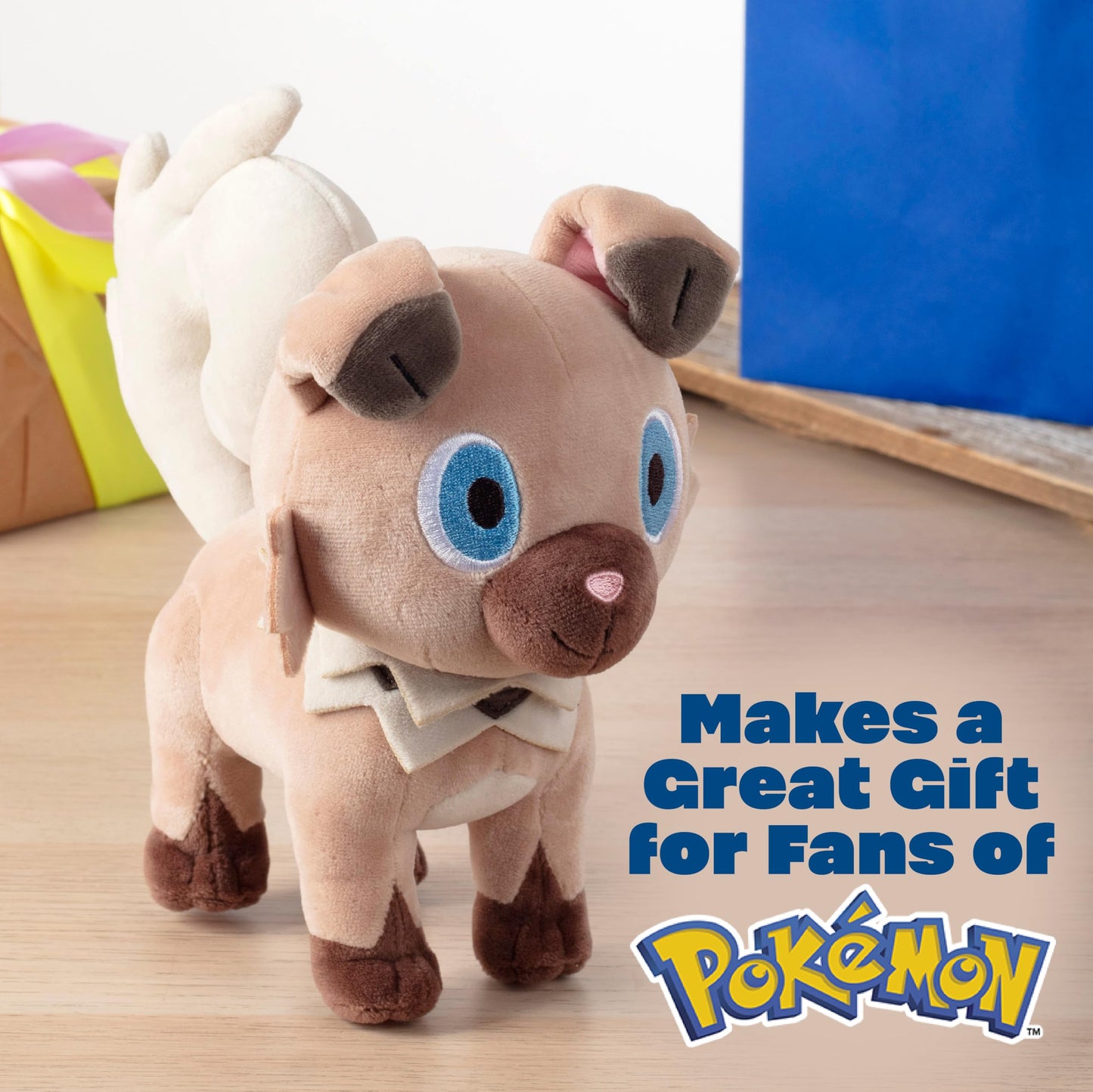 Pok?mon 8 Rockruff Plush - Officially Licensed - Generation 7 Sun and Moon Dog Figure - Authentic Soft Stuffed Animal Toy - Valentine's Day & Easter Basket Stuffer Gift for Kids Boys Girls - 2+