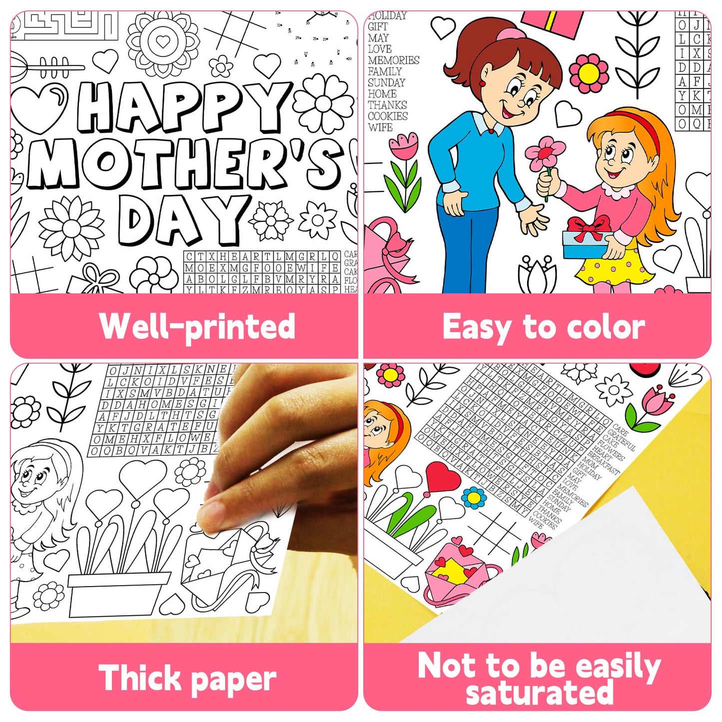 Qyeahkj Giant Paper Coloring Tablecloth For Kids Large Mothers Day Coloring Poster Table Cover Table Cloths For Classroom Birthd