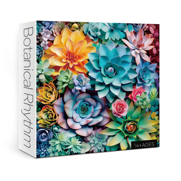 3D Succulent Puzzles For Adults 1000 Pieces Nature Plant Puzzle, Colorful Paper Cut Art Jigsaw Puzzles, Beautiful Botanical Hous