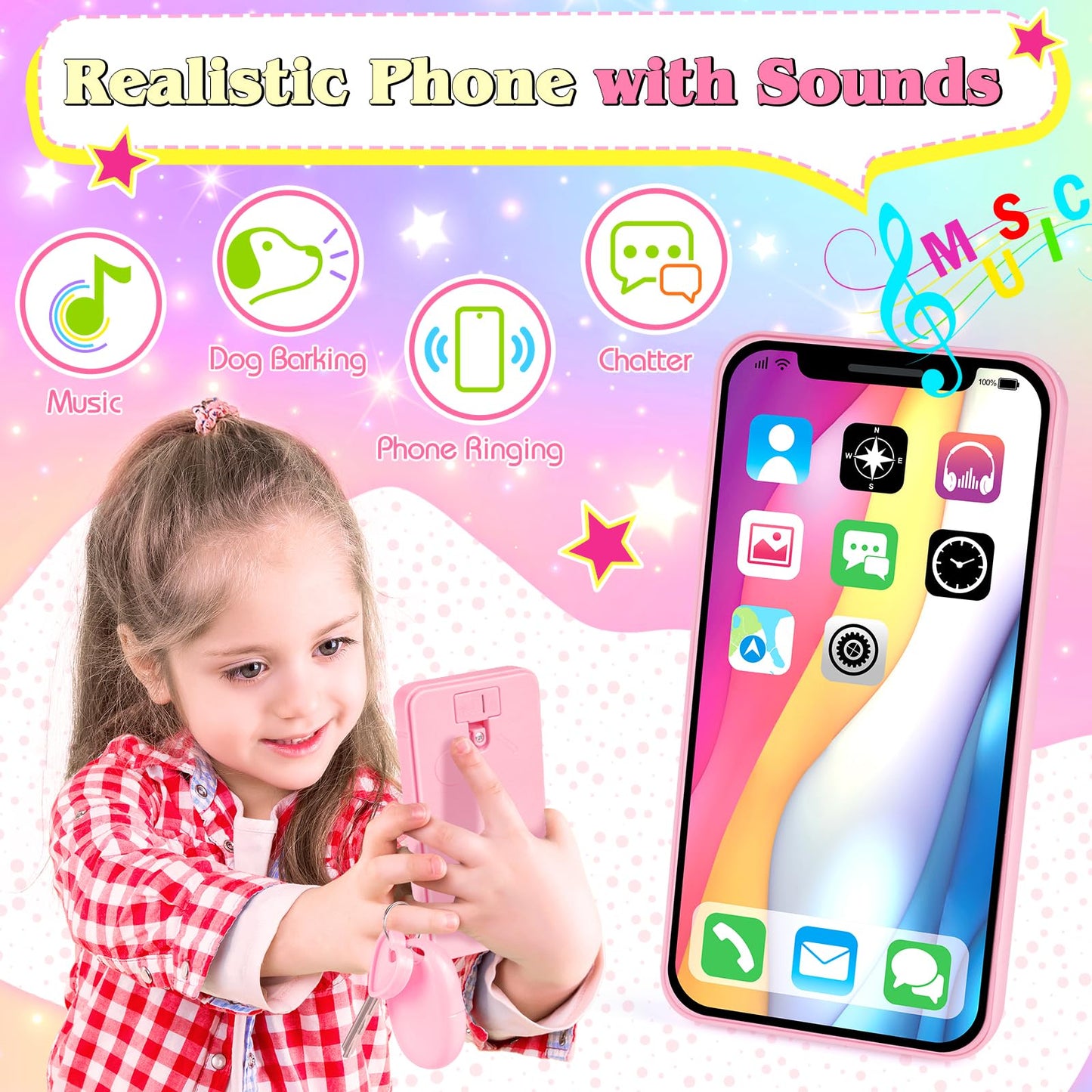 Play Purse For Little Girls Toddler, Little Girls Purse With Pretend Makeup, Girl Toys Princess Toy Pretend Play With Handbag, K