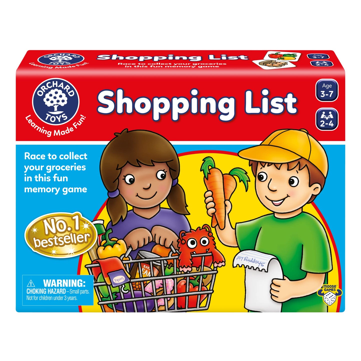 Orchard Toys Moose Games Shopping List Race To Collect Your Groceries In This Fun Memory Game. Age 3-7. 2-4 Players