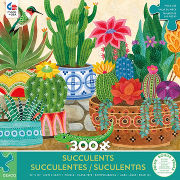 Ceaco - Succulents Collection - Stephanie'S Succulents - 300 Piece Oversized Jigsaw Puzzle