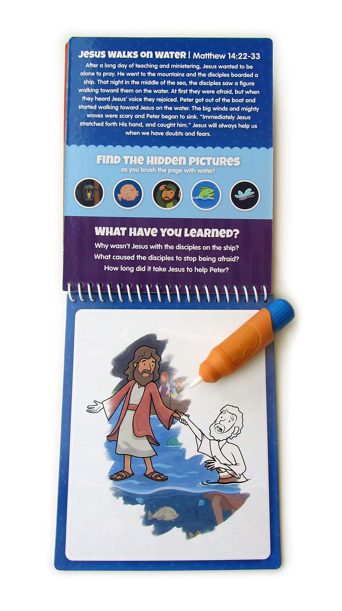 Kangatoys Water Reveal Coloring Scripture Book For Kids Ages 3+. New Testament Bible Stories: Preschool, Elementary, Primary, Ch