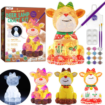 Laoese Paint Your Own Deer Lamp Kit, Art Supplies Arts & Crafts Kit, Painting Kit For Kids 6-12, Arts And Crafts For Kids Ages 8