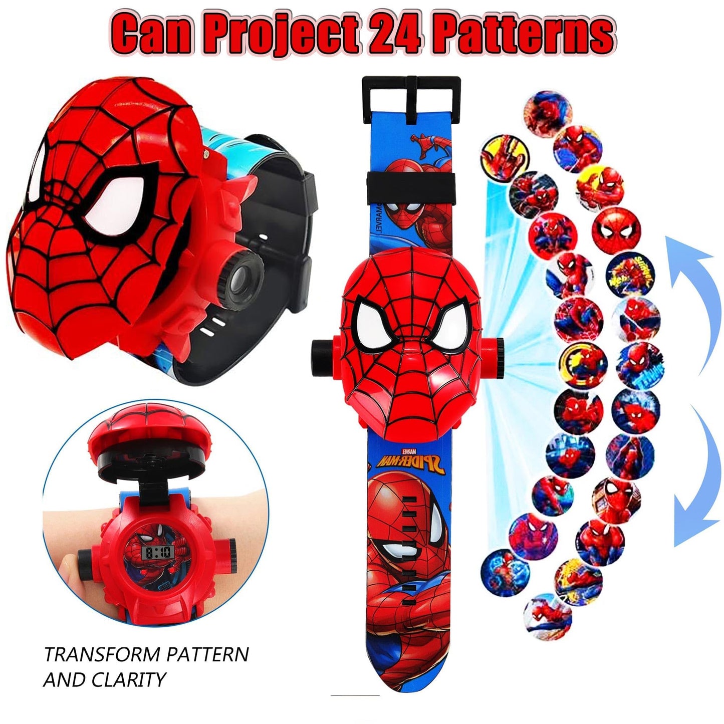 Web Shooters Game for Kids - Kids Capes and LED Mask Set - Hero Glowing Mask - Reproducing Movie Scenes, Cosplay Costume for Boy