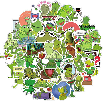 Kermit Frog Hand Puppet With 50 Pcs Kermit The Frog Puppet Stickers, Hand Kermit Puppet Soft Stuffed Plush Toy For Boys & Girls - 24 Inches