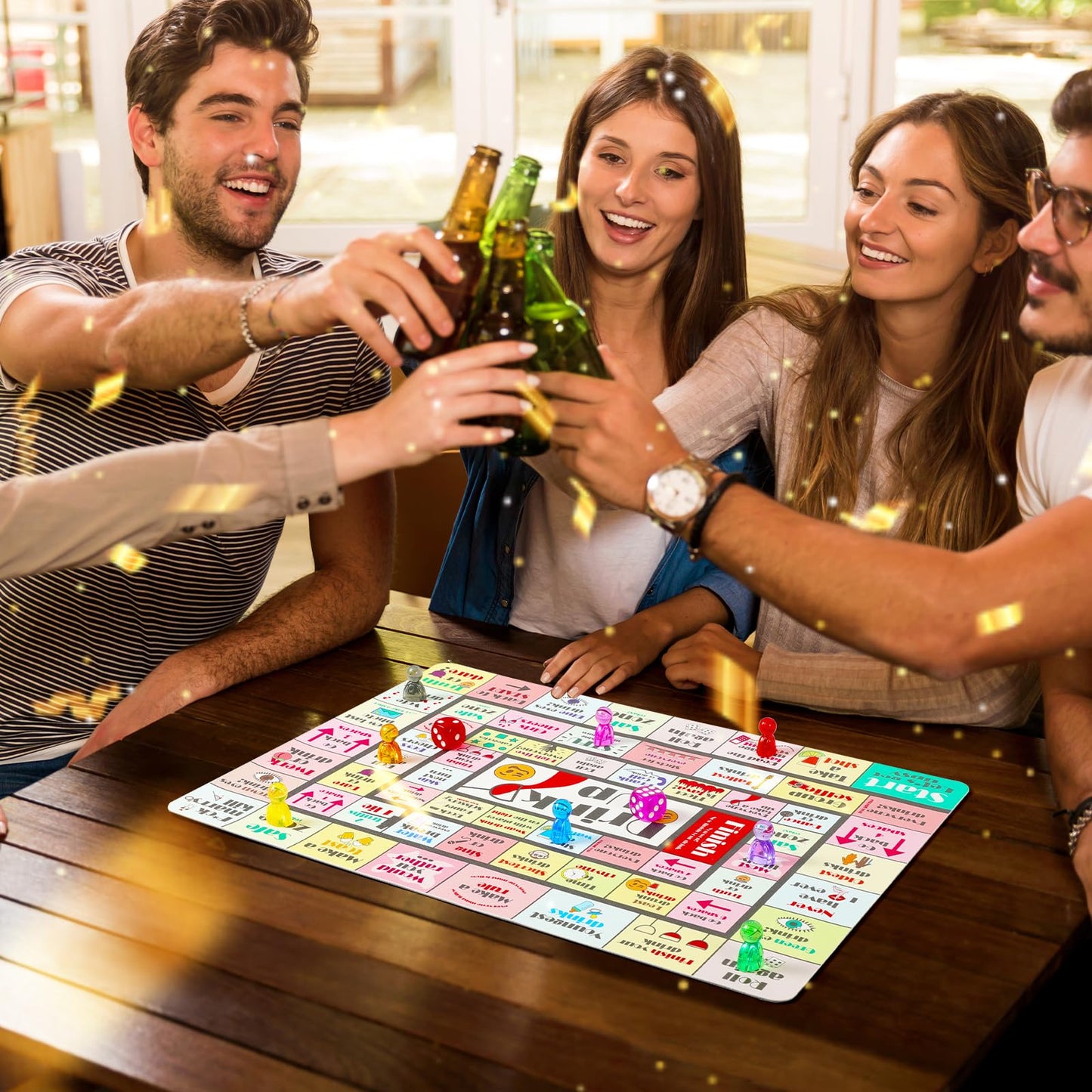 ESENHARBER Drink Up Board Game mature-themed Tipsy Drinking Board Game Ideal for Girls Night Out Party Drinking Bachelorette Parties (2-8 Players Age 21+)