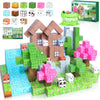 Magnetic Blocks-100Pcs Minecraft Magnetic Blocks Magnetic Magnetic Blocks For Kids Ages 4-8 Forest Set Magnetic Minecraft Blocks
