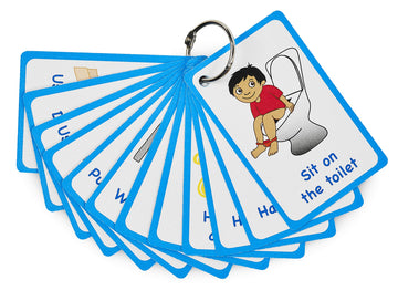 My Toilet Routine Cards 12 Flash Cards For Visual Aid Special Ed, Speech Delay Non Verbal Children And Adults With Autism Or Special Needs