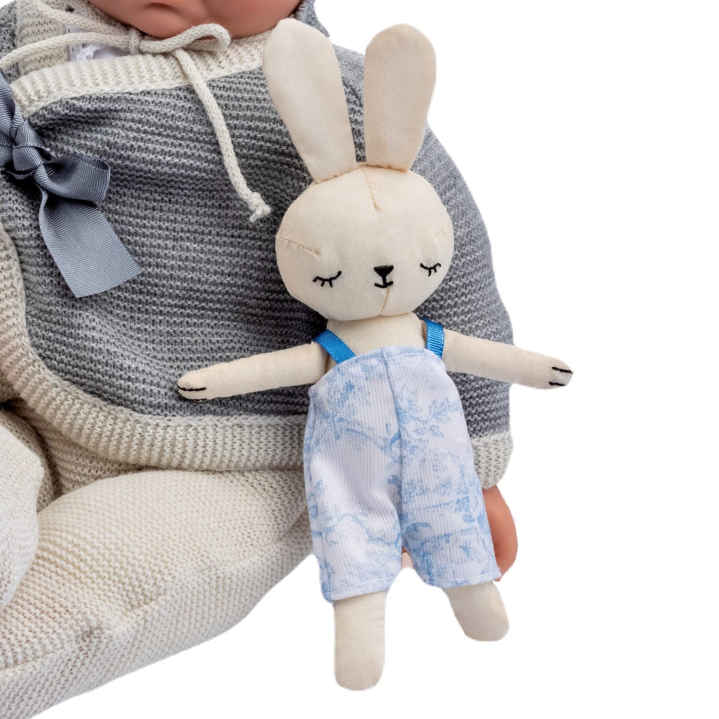 Jc Toys La Baby Original Gray Collection Gift Set | 17' Soft Weighted Body | Made In Spain | Just Like A Real Baby | Blue Eyes | Reborn Berenguer Boutique