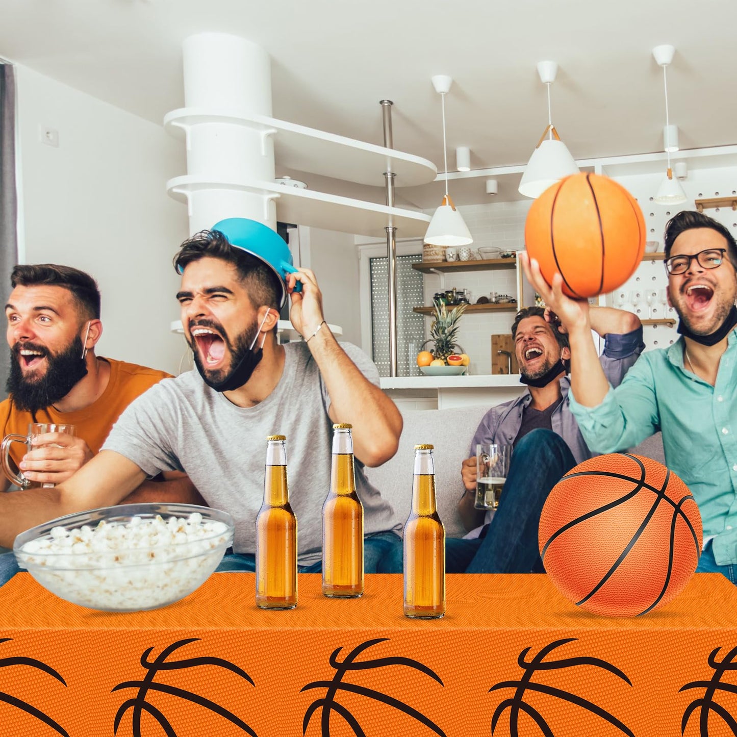 Mixweer Basketball Plastic Tablecloth Basketball Party Disposable Table Cover Basketball Pattern Party Supplies Plastic Basketba