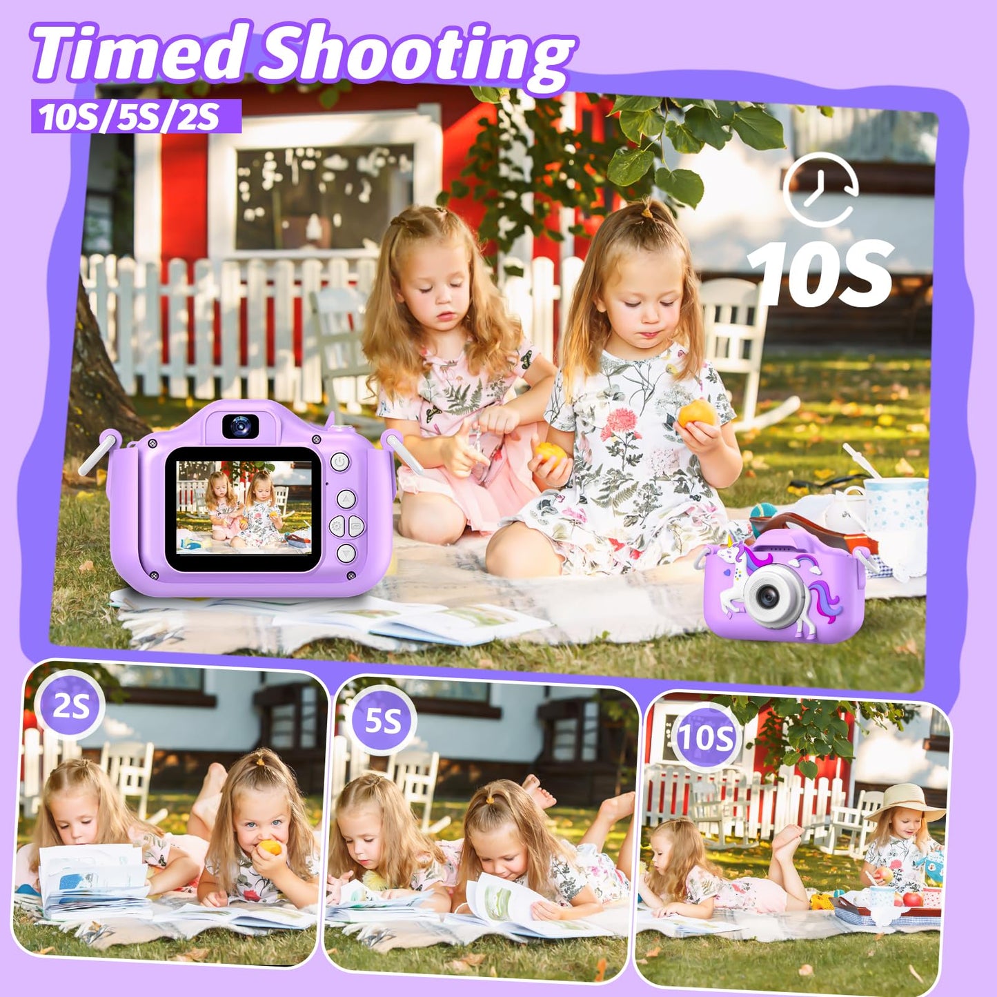 Mgaolo Kids Camera Toys For 3-12 Years Old Boys Girls Children,Portable Child Digital Video Camera With Silicone Cover, Christma