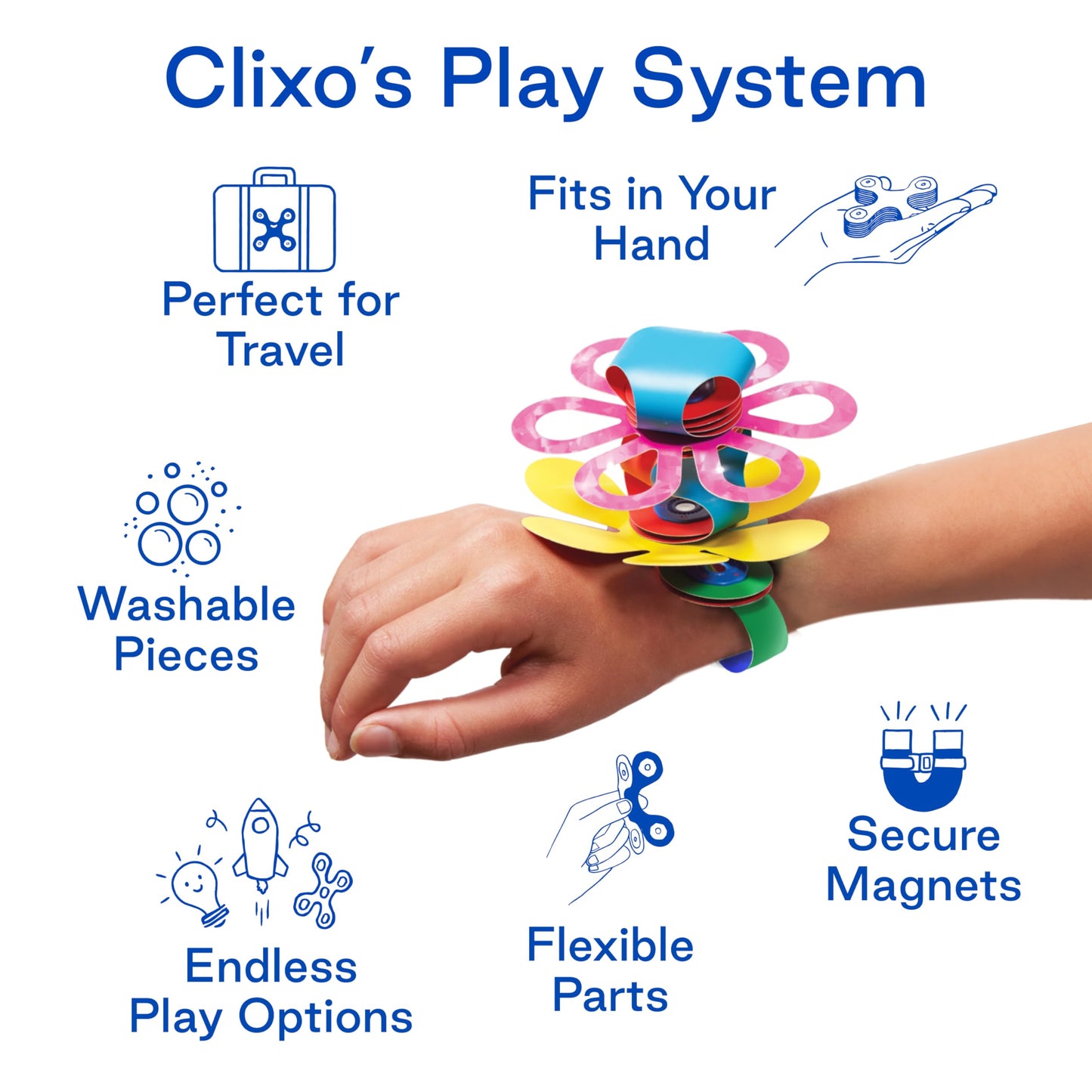 Clixo Family Pack – 150-Piece Flexible Magnetic Building Toy For Creative Family Play | Steam Learning, Open-Ended Play. Perfect For Collaborative Fun, Travel, And Educational Bonding. Ages 4+