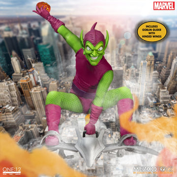 Mezco Marvel Green Goblin 1/12 Figurine - Deluxe Edition 17cm, Multicolor, Plastic, Model 76464