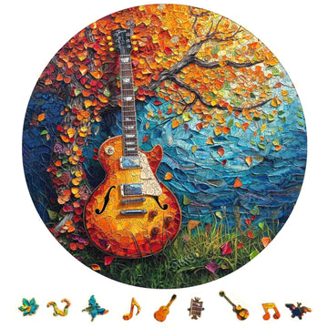 Wooden Puzzle For Adults, Autumn Jigsaw Puzzle, Guitar Wooden Jigsaw Puzzles, Thanksgiving Garden Puzzle, Beautiful Wooden Puzzl