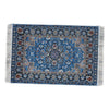 Emien Blue Floral Print Vintage Woven Carpet Rug Blanket Miniature Ornament Kits,Miniature Ornament For Diy Dollhouse Decoration