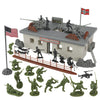 BMC Toys WW2 Secret Stronghold Playset - 36pc Plastic Army Men, Medium, Od Green/Gray/Brown/Black, Model 67009