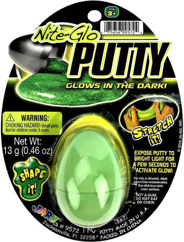 Ja-Ru Glow In The Dark Slime Eggs (2 Units) Squishy & Stretchy Putty For Kids. Sensory Stress Relief Toy. Mini Slime Party Favor