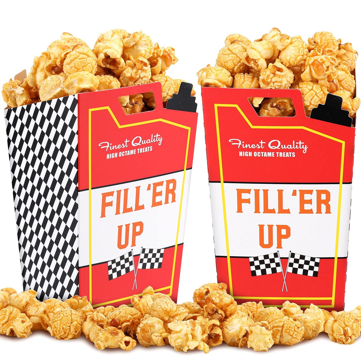 Outus 24 Pieces Race Car Fuel Can Popcorn Treat Boxes Racing Birthday Party Supplies Candy Cookie Container For Baby Shower, Bridal Shower, Race Car Theme Party Favors Decoration