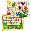 Umereact 2 In 1 Magnetic Color And Number Maze Double-Sided Abc Alphabet Puzzles Board Magnet Dinosaur Counting Maze Preschool L
