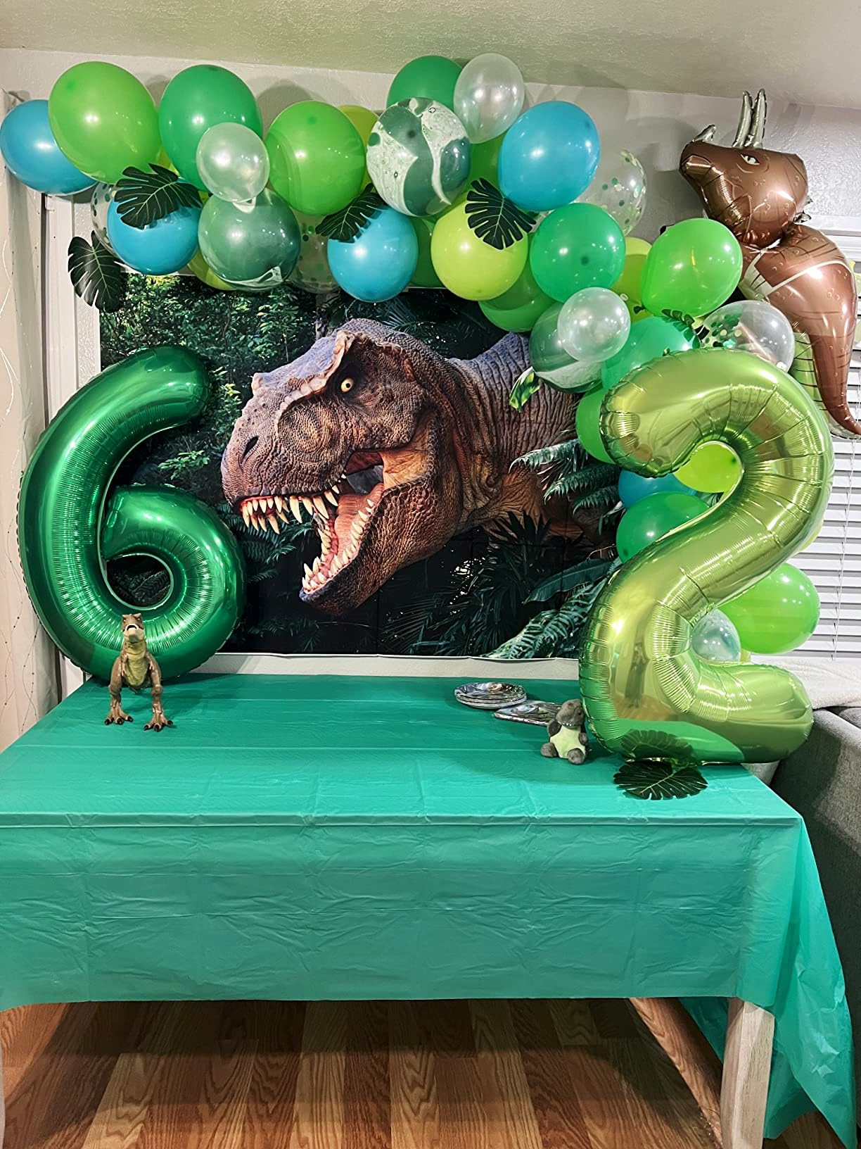 Dark Green Number 6 Balloon 40 Inch, 6Th Birthday Balloon For Boy Girl, Jumbo 16 60 61 65 Foil Mylar Helium Number Balloons Birt