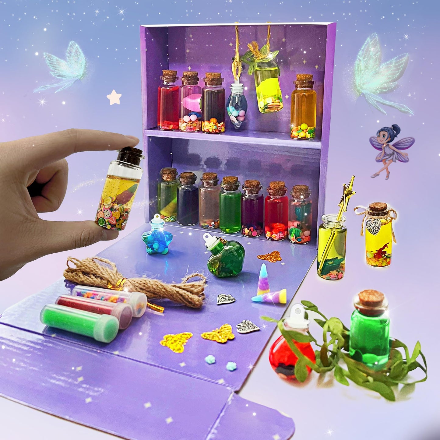 Awzng Fairy Potion Kits For Kids,22Pcs Fairy Magic Kids Mixies Potion Bottles,Creativity Art Toy For Girls, Fun Birthday Gift To