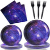 96 Pcs Space Galaxy Party Plates And Napkins Party Supplies Outer Space Theme Party Tableware Set Starry Night Solar System Part